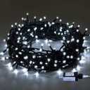 Indoor Christmas String Lights - 220 LEDs 82ft/25m 8 Modes End-to-End Plug in Outdoor Waterproof Decorative Fairy Twinkle Halloween Light for New Year/Tree/Wedding/Thanksgiving Day/Patio - Cool White