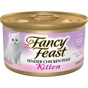 Purina Fancy Feast Kitten Tender Chicken Feast Wet Kitten Food Pate - (Pack of 24) 3 oz. Cans, BB Date: 08/2027
