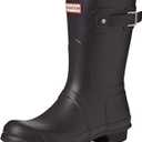 Hunter Women's Original Short Rain Boot (5, Black)