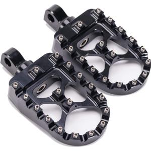 Hopider CNC Wide Foot Pegs 360 Roating MX Chopper Bobber Style for harley Dyna Sportster Fatboy Iron 883,Black