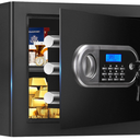 Cuft Small Home Safes Water and Fireproof, Anti-theft Safes for Home Use Fire and Water Proof with Combination Lock, Smart Alert System and Removable Shelf, Digital Document Safe for Jewelry Money