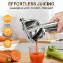 Premium Stainless Steel Manual Juicer - Heavy Duty Citrus Press & Fruit Lemon Squeezer, Effortless Hand Juicer for Oranges, Pomegranates & More, Dishwasher Safe