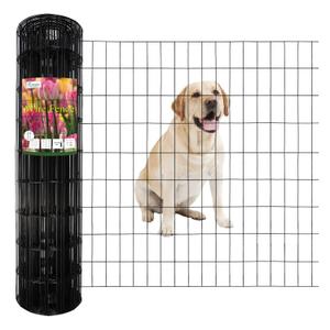 Black PVC Coated Welded Wire Fence 36 Inch x 50 Foot, 2 Inch x 4 Inch 14GA, Garden Border Fencing Roll Vinyl Coating Metal Wire Mesh Hardware Cloth for Yard Vegetable Plant Protection