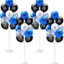 Kasyat 4 Set Blue and Black Graduation Balloons Stand High 53 Inch Class of 2026 Balloon Column Stand Kit Congrats Grad Latex Balloons for Graduation Floor Table Centerpieces Party Decoration