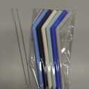 NiHome 6PCS Extra Wide Reusable Bent Silicone Straws for Boba, Smoothies, Bubble Tea, Bent Straws for Thick Drinks, Child-Safe, Customizable Length, 2 Brushes Easy Cleaning (Ocean Colors)