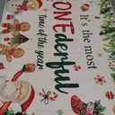 Christmas 1st Birthday Party Decoration Red Green It's the Most Onederful Time of the Year Backdrop Christmas Gingerbread Backdrop for Boy Girl First Bday Supplies Photography Background