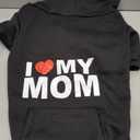 Dog Basic Hoodie Soft Dog Clothes Cold Weather Sweaters for Medium Large Dogs Cozy Fabric Warm Sweatshirt with Leash Hole for Boys (X-Large (35-55 lbs), I Love My MOM)