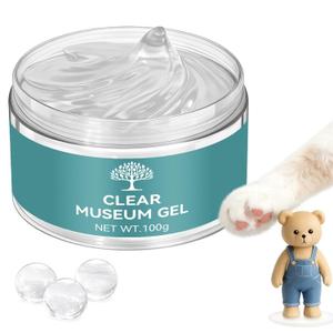 Clear Exhibit Gel for Museum, Reusable Earthquake Putty to Keep Collections in Place, Removable & No Residue Transparent Wax for Glass Art, Antiques & Decor to Prevent Falling, Vibration (3.52 Oz)