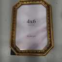 eletecpro 4x6 Vintage Picture Frame, Antique Ornate Gold Photo Frame 4 x 6 with Glass Cover for Tabletop or Wall Decor, Vintage Gold