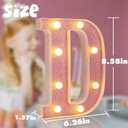 Small Led Marquee Letters, Light Up Letters, 8.58 Inch Led Letter Lights, Battery Powered Lighted Sign for Table, Party, Birthday, Christmas Decor (Pink Glitter, Letter D)
