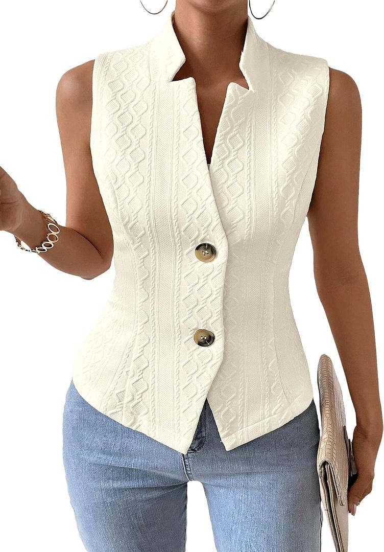 Mina Self Women's 2026 Summer Sleeveless Vest - Lightweight Knit Stretchy Trendy Casual Work Office Slim Fully Lined Tops (Beige, L)