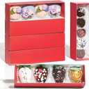 50Pcs 8x2.2x2 Inches Chocolate Covered Strawberry Boxes, Mcaron,Truffle,Chocolate Boxes Empty & Bakery Boxes for Cake,Strawberry,Dessert,Bonbon & Party Favors