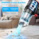 Car Vacuum Cordless, 35000PA Strong Suction Handheld Vacuum with 2 Detachable Batteries, 60Min Runtime Portable Vacuum Cleaner for Car Detailing, Pet Hair, Home Couch & Office, 350ML XL Dust Cup