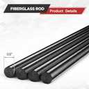 Gisafai 4 Pcs Fiberglass Rods 1/2 Inch x 36 Inch High-Strength Flexible & Insulated Fiberglass Rods for Garden Fencing, DIY Projects, Crafts, Structural Frames & Laboratory Use (Black)