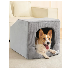 Hovicaed Indoor Dog House for Extra Large Medium Small Sized Dogs - Washable Removable Cushion and Cover Pet Orthopedic Dog Bed, Inside Dog House Large Space Strong Support, Cat Cute Tent Cave (L, Size: Large (26"L x 20"W x 20"Th)
