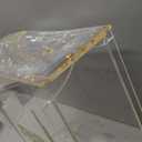 HOUSEOFGAFNI Lucite Square Passover Matzah Holder with Lid  Gold Hebrew Matzah Design  8.5 x 9.5  Modern Pesach Seder Table Display  Made in Israel