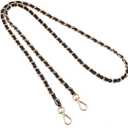 Bag Leather Chain Strap for Handbag Replacement,Purse Chain Shoulder Straps Crossbody (BLACK-120CM) (47in)