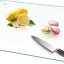 Tempered Glass Cutting Board for Kitchen,Clear Glass Cutting Board with Rubber Feet,Scratch, Heat, Shatter Resistant and Easy to Clean (8"x10")