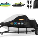 Jet Ski Cover 900D Waterproof for 2-3 Seater,Heavy Duty PWC Cover 136"-145"