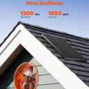 VEVOR Gable Mount Fan, 14 Inch Solar Power Attic Exhaust Fan with Adjustable Thermostat & Outer Mesh, 1300 CFM House Ventilator Cool Upto 1850 Sq.Ft, Quiet Ventilation for Roof, Garage, Shop, Black