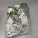 Nubry Artificial Silk Rose Flower Bouquet Lifelike White Fake Rose for Wedding Home Party Decoration Event Gift 10pcs (Off White)