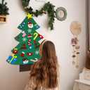 3.2Ft DIY Felt Christmas Tree Set for Kids Toddlers, 26 Hanging Ornaments Felt Christmas Tree Wall Craft Kits for Xmas Party Office Decoration, New Year Door Wall Decorations-A