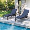 Crestlive Chaise Lounge Cushions Outdoor Set of 2, 72"x21", Water Resistant