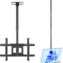 ONKRON Ceiling TV Mount for 32-80 Inch Screen up to 150 lbs, Extra Long, Height Adjustable Hanging TV Mount Swivel Tilt, VESA 100x100-600x400, Full Motion Ceiling Mount TV Bracket Drop Down, Black