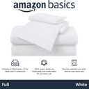 Amazon Basics 4 Piece Bed Sheet Set, 100% Cotton Jersey, Includes Super Soft, Flat and Fitted Sheets, Pillowcase, Full, White, Solid