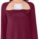 Deyeek Chemo Shirts for Women with Dialysis Port Access 2 Side Zippers Long Sleeve Shoulder Post Surgery Shirt (M)