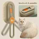 2 x Cloud Care Cat Brush, 2024 Best Cat Steam Brush,Defur Comb for Cats,3-in-1 Self-Cleaning Cat Brush with 360 Rotating Arm, Detachable Silicone Bristle Head (White)
