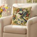 2 x GAGEC Summer Pillow Covers 18x18 Inch Vintage Spring Decor Bumming Bird Decor Bird Throw Pillowcases for Home Living Room Bedroom Holiday Decorations