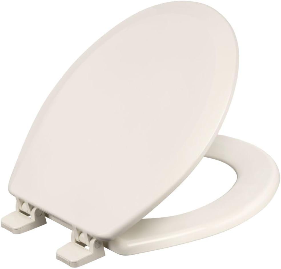 Centoco Round Toilet Seat, Wood Core/Plastic Finish, Residential, Biscuit