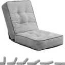 HollyHOME Adjustable Floor Chair with 6 Positions, Folding Lazy Sofa Recliner with Back Support, Thick Sponge Cushion and Portable Handle, Comfy Gaming Meditation Chair for Dorm, Bedroom, Light Grey