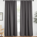  Curtain Panels Window Draperies - (Grey Color) 62x62 inch, 2 Pieces, Privacy Blackout Cloth Fabric, Living Bedroom Room Divider/Sliding Patio Decor Window Curtains  
