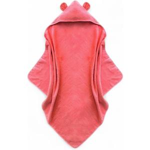 Organic Cotton Toddler Poncho Towel 33"x33" – Ultra-Soft Hooded Bath & Beach Towel with Bear Ears – Absorbent Kids Towel for Boys & Girls 0-5T, Premium for Pool, Bath & Travel (Coral)