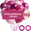 3 x 80pcs Pink Balloons, 12 inch Birthday Balloons, Party Balloons, Birthday Decorations, Helium Balloons for Bridal Shower Wedding Party Decorations