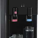 Igloo Top Loading Hot and Cold Water Dispenser - Water Cooler for 5 Gallon Bottles and 3 Gallon Bottles - Includes Child Safety Lock - Water Machine Perfect for Home, Office, & More - Black (Stainless)