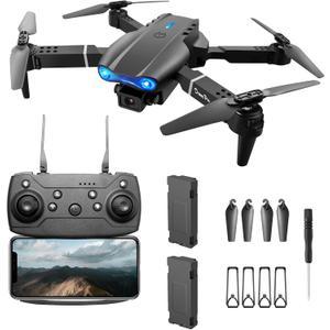 FPV Drone with 1080P Dual HD Cameras Upgraded Version RC Quadcopter for Adults, Beginner WiFi RC Drone Live Video, One Key Take Off/Land (E99Black)