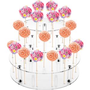 Cake Pop Stand, 36 Holes Acrylic Cake Pop Holder, 3 Tiers Clear Lollipop Holder for Display Candy Dessert, Lollipop Stand for Birthday Parties Weddings Halloween, Pack of 2 Cake Pop Stand, 36 Holes Acrylic Cake Pop Holder, 3 Tiers Clear Lollipop Holder for Display Candy Dessert, Lollipop Stand for Birthday Parties Weddings Halloween, Pack of 2