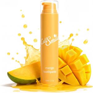 CALLSMILE Mango-Flavored Fluoride-Free Toothpaste, Easy-Press Pump, 60g - Fruity Flavors, No SLS, Non-Toxic, No Sweeteners, for Adults & Kids, Gentle for Sensitive Teeth, ValentGine's Day Gifts