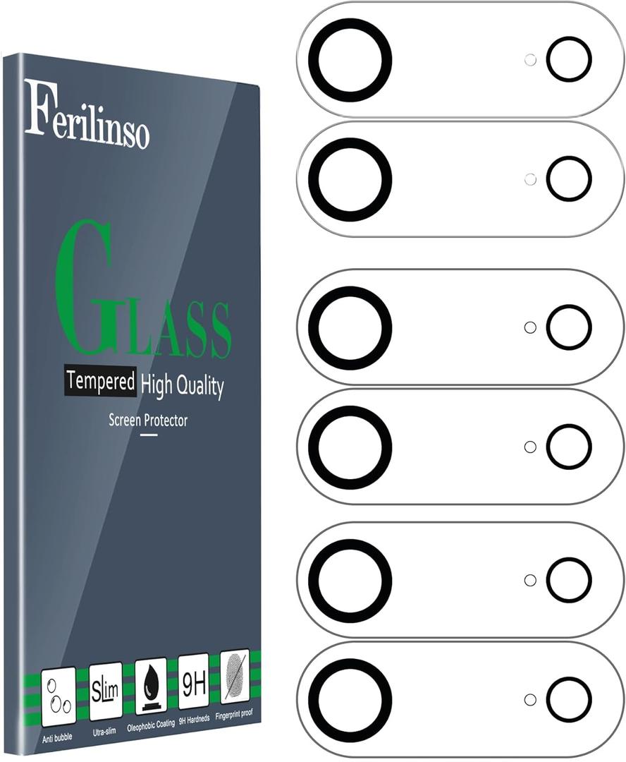 Ferilinso 6 Pack Camera Lens Protector for iPhone Air Accessories, Phone Case Friendly, 9H+ 17 Air Tempered Glass Cover, Ultra HD, Anti-Scratch, Not Easy to Break, Strong Adsorption