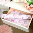 BBTO 20 Sheet Pink Bow Scented Drawer Liners for Dressers 15.8" x 22" Bow Fragrant Cabinet Drawer Liners Non Adhesive Pink Paper Mats for Home Closet Shelf Summer Party Supplies