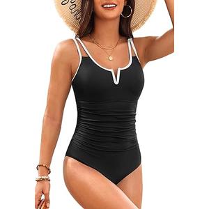 Womens One Piece Swimsuit Tummy Control - Slimming Bathing Suit V Wired Full Coverage 2025 Swimwear M