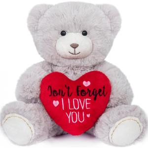 My OLi Stuffed Bear Animals with Red Heart 7 Plush Teddy Bear Toys Valentines Bear for Babies Girlfriend Wife Mom Gray