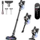 Cordless Vacuum Cleaner, 8-in-1 Lightweight Stick Vacuum with 45mins Runtime, Powerful Suction, Rechargeable Cordless Vacuum for Carpet, Tile, Pet Hair, Hardwood Floors, Black