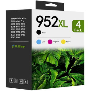 952XL Ink Cartridges Combo Pack (4Pack, Black/Cyan/Magenta/Yellow) Compatible 952XL Ink Cartridges Replacement for 952XL Ink for OfficeJet Pro 8710 8210 8715 8720 8702 7740 Printer