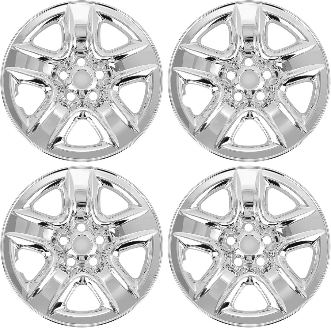 Wheel Skins Compatible with Toyota RAV4 2006-2012 17-inch Wheel Covers Set of 4pcs (Chrome)