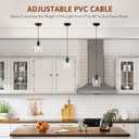VONLUCE Pendant Light Kitchen Island, Matte Black Pendant Light Fixture with E26 Base & Adjustable Cable, Modern Pendant Lighting with Glass Shade for Living Room Bedroom Hallway