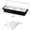 Ice Chilled Serving Tray Condiment Pots 3 Compartment Condiment Server Caddy (3 Compartments)